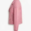 Pink Biker Style Leather Jacket