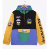 Pokemon Embroidered Patches Color Block Windbreaker Hooded Jacket