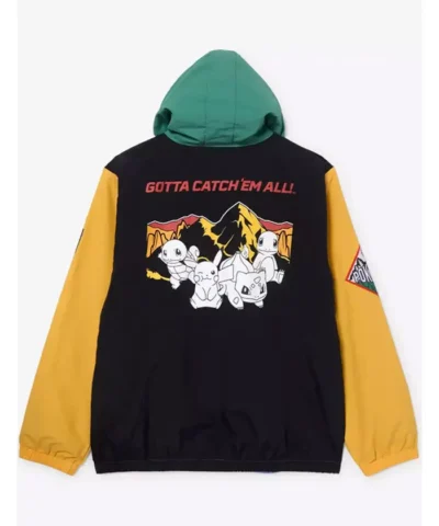 Pokemon Embroidered Patches Color Block Windbreaker Jacket