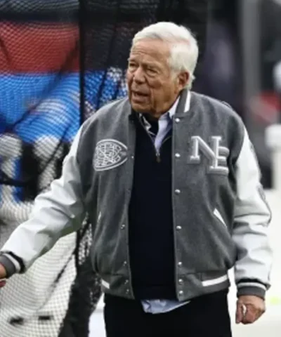 Robert Kraft Patriots Varsity Jacket Front