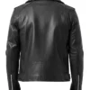 Rustline Black Leather Biker Jacket For Sale