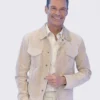 Ryan Seacrest American Idol Beige Suede Jacket Front