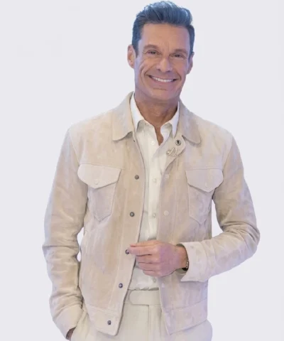 Ryan Seacrest American Idol Beige Suede Jacket Front