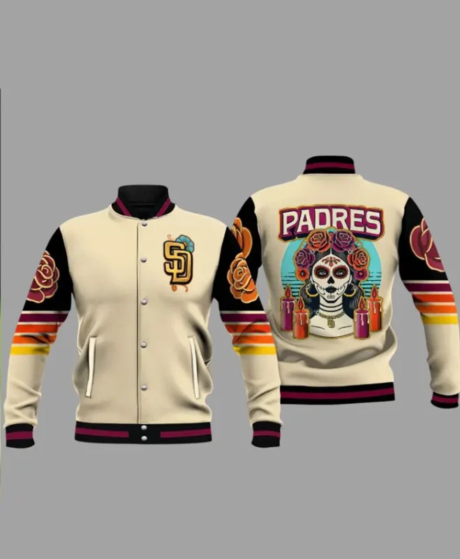 San Diego Padres 2026 Tribute with Día de los Muertos Style Los Angeles Catrina City Connect Jacket