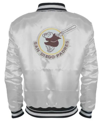 San Diego Padres White Full Snap Letterman Jacket