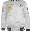 San Diego Padres White Full Snap Satin Letterman Jacket