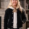 Sarah Baeumler Battle on the Beach Black Varsity Jacket