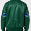 Seattle Seahawks 1990s Green Satin Jacket Back View