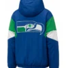 Seattle Seahawks 90s Half Zip Pullover Hooded Jacket