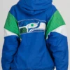 Seattle Seahawks 90s Half Zip Pullover Hooded Jacket Back