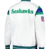 Seattle Seahawks Midweight White Satin Jacket