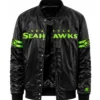 Seattle Seahawks Starter Bomber Black Jacket Front View