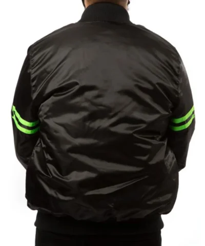 Seattle Seahawks Starter Snap Tab Bomber Black Jacket