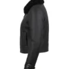 Serinda Swan Reacher Season 02 Karla Dixon Black Shearling Leather Jacket