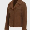 Shearling Suede Leather Trucker Jacket