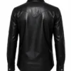 Asake 2026 Leather Trucker Jacket in Black