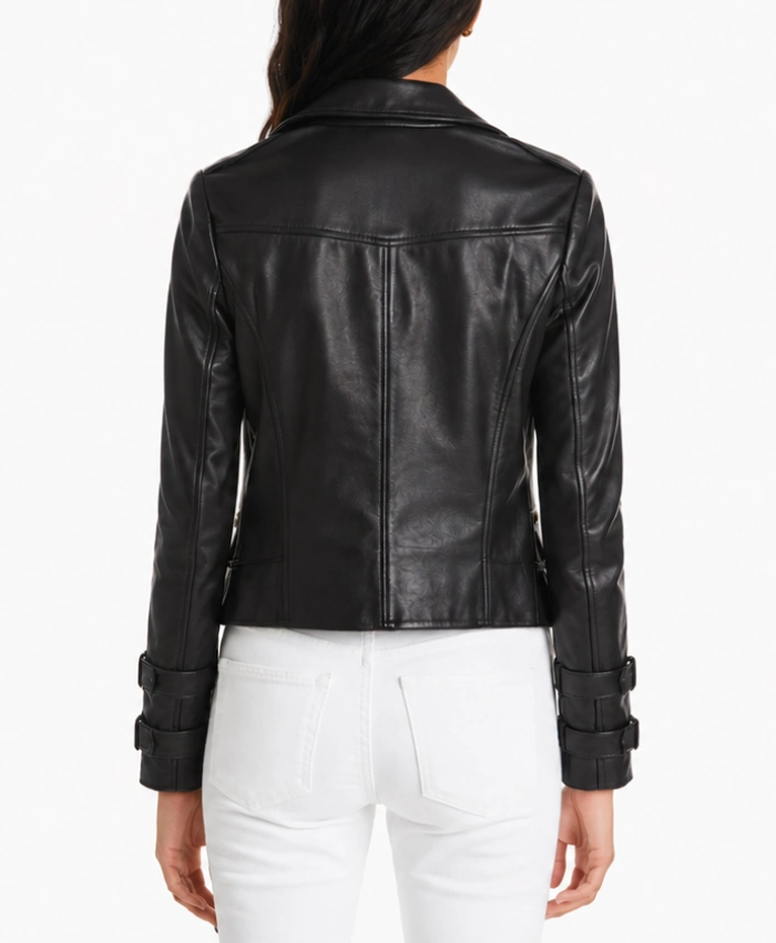 Billie Belted Leather Moto Jacket
