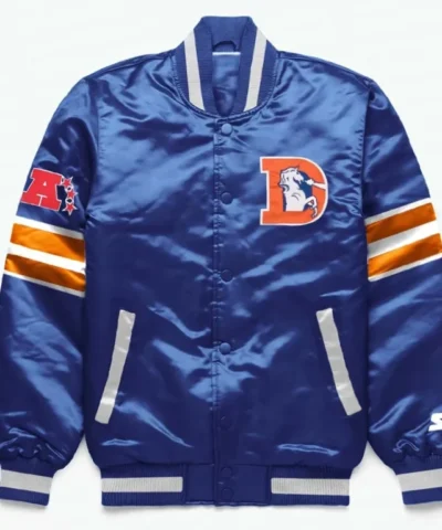 Shop Denver Broncos Exclusive Blue Satin Jacket For Sale