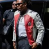 Shop Gunna Paris Fashion Week 2026 Under Armour Vintage Moto Red and White Jacket For Men and Women
