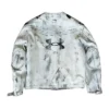 Shop Gunna Paris Fashion Week 2026 Under Armour Vintage Moto Red and White Leather Jacket
