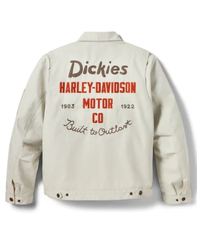 Shop Harley Davidson x Dickies Quilted Lined Eisenhower White Cotton Jacket