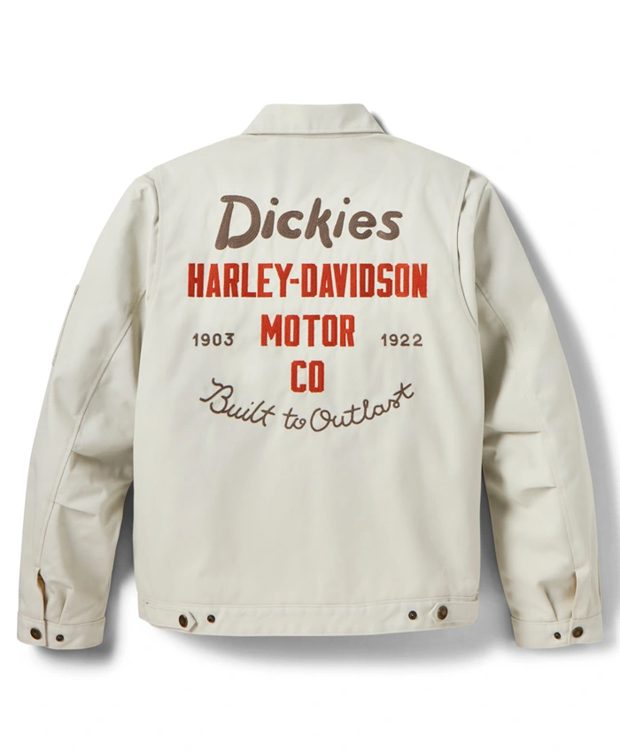 Shop Harley Davidson x Dickies Quilted Lined Eisenhower White Cotton Jacket