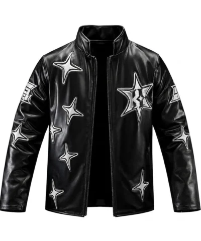 Shop Kevin Knight The 1 You Look Up 2 Black Leather Jacket For Men and Women