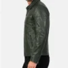 Mens Lavendard Green Biker Leather Jacket