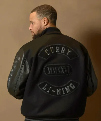 Shop NBA Stephen Curry x Li Ning MMXXVI Black Varsity Jacket