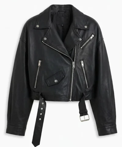 Shop Now DYLAN 80s Black Leather Biker Jacket
