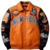 Shop Pelle Pelle x All Star New York Orange Leather Jacket