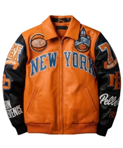Shop Pelle Pelle x All Star New York Orange Leather Jacket