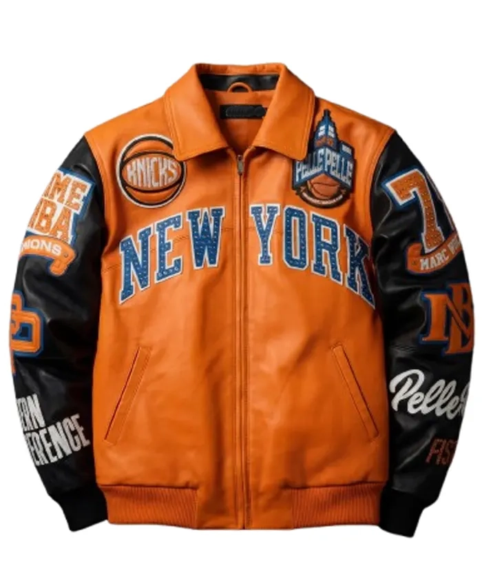 Shop Pelle Pelle x All Star New York Orange Leather Jacket