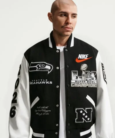 Shop The 2026 Seattle Seahawks x Nike Super Bowl Champions Destroyer Jacket For Sale