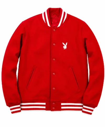 Supreme Red Full Snap Varsity Jacket