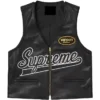 Supreme x Vanson Red and Black Spider Web Leather Front