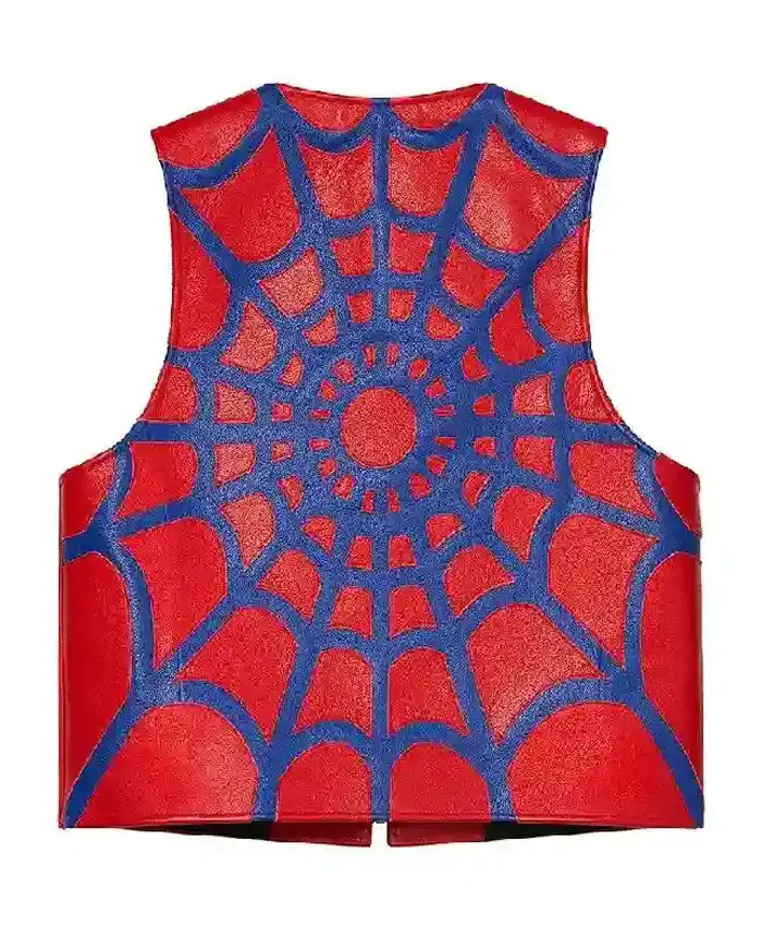 Supreme x Vanson Spider Web Leathers Vest Back