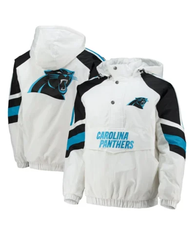 Team NFL Carolina Panthers Starter White Jacket For Men and Women