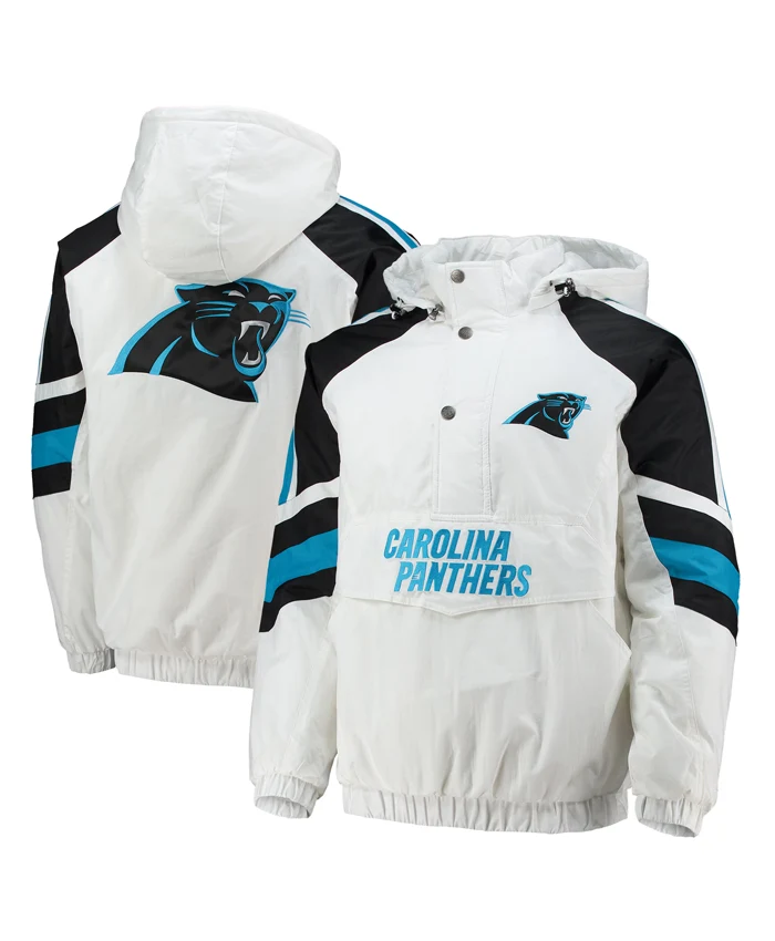 Team NFL Carolina Panthers Starter White Jacket For Men and Women