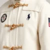 Team USA Winter Olympic 2026 Opening Ceremony White Wool Hooded Duffle Coat