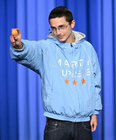 Timothee Chalamet Light Blue Marty Supreme Jacket