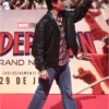 Tom Holland Spider-Man New Day Premier Black Leather Jacket Walk