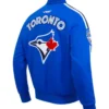 Toronto Blue Logo Game Day Double Knit Full Snap Royal Varsity Jacket