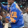 Trey Jemison NBA Finals New York Knicks Blue Leather Jacket