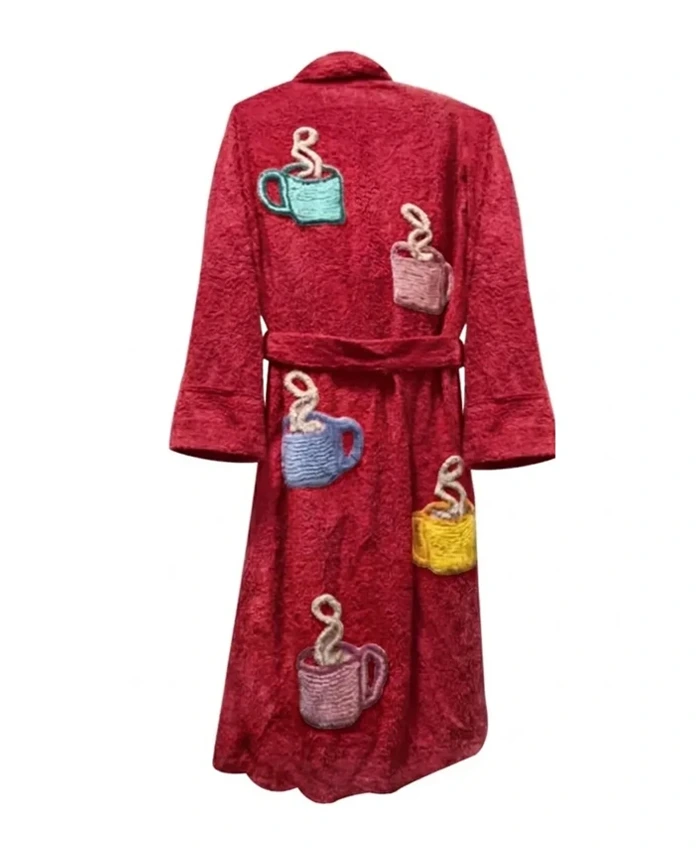 Tyler Durden Fight Club Bath Robe Maroon Back