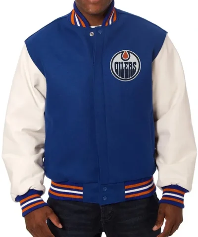 Varsity Edmonton Oilers Varsity Jacket Front