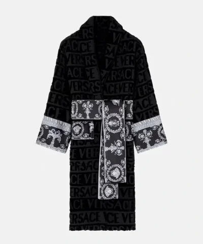 Versace Ken Koepp Black And White Bathrobe