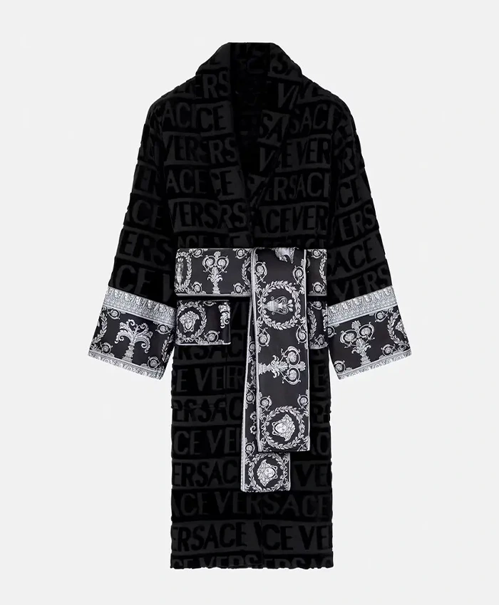 Versace Ken Koepp Black And White Bathrobe