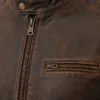 Vintage Distressed Leather Motorcycle Jacket