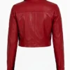 Wax Cropped Harrington Leather Jacket
